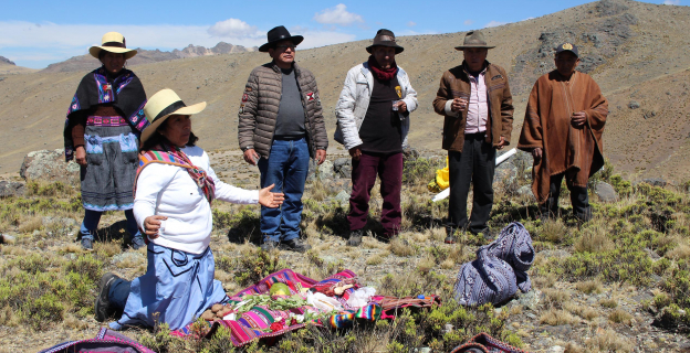 Pidiendo al apu por buenas cosechas, aumento del ganado y que las lluvias siempre lleguen en el momento de siembra, a sus campos.